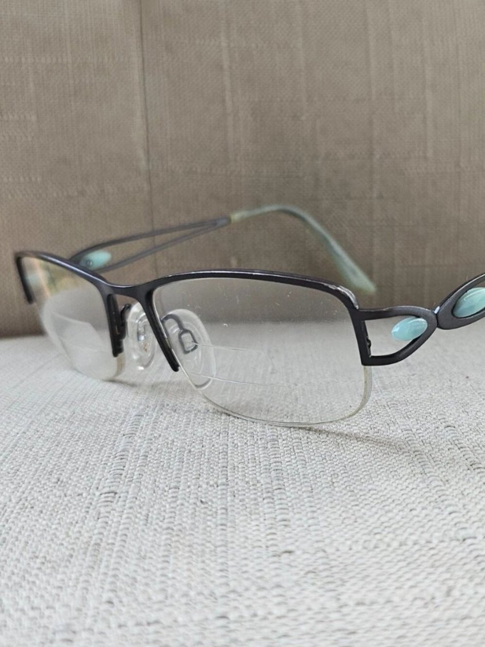 Eschenbach Brendel Women Eyeglasses Black/Blue Tone Half Rim Glasses Frame only